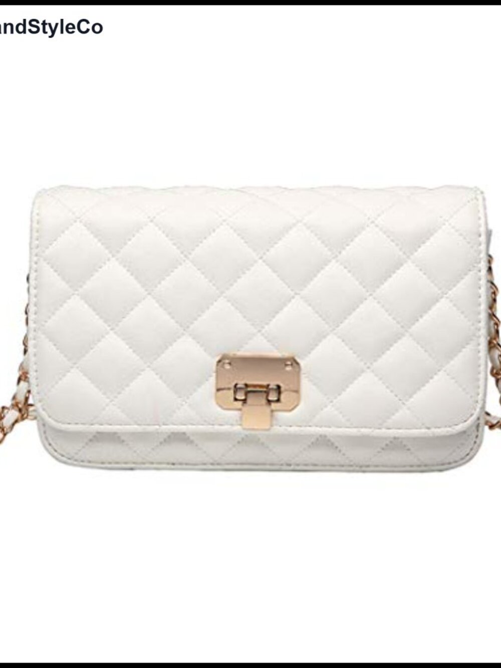 Quilted PU Leather Shoulder Bag Chain Strap Crossbody Clutch